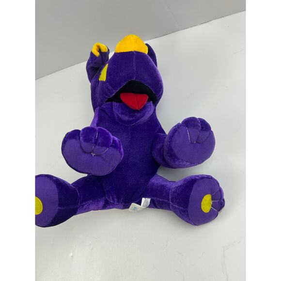 Toy Network Purple Dog Plush Stuffed Animal Yellow Spots Tongue Out 2003 NWT - Picture 10 of 12